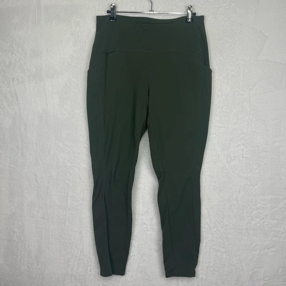 Title Nine Sylvan Hybrid Hiking Tights Leggings Pants Size Medium Olive Green - Picture 2 of 16